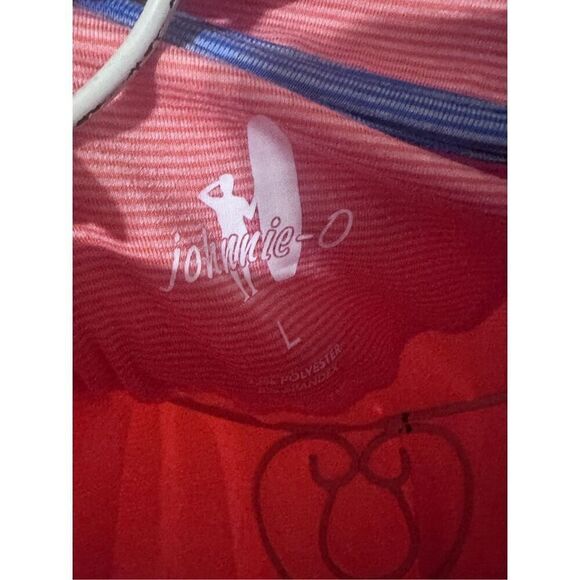 Nice Johnnie-O Sheldon Half zip performance pullover strawberry pink‎ striped by - Picture 10 of 11
